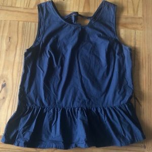 J. Crew Navy Peplum Tank Blouse